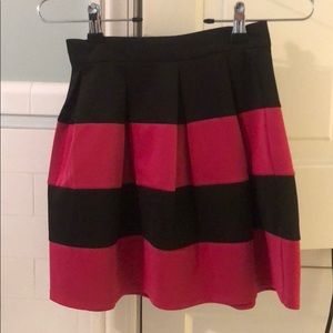 Black and pink mini skirt